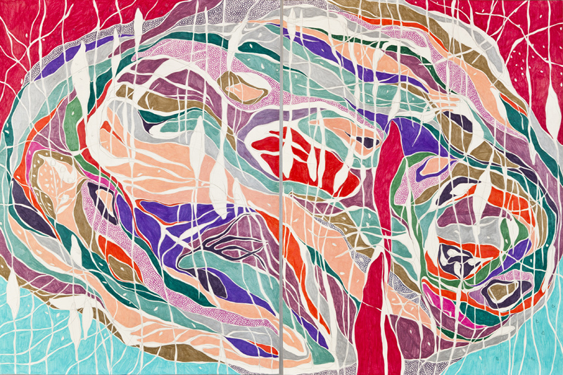O Transe, 2012 Grafite e lápis de cor sobre papel (Graphite and colored pencil on paper) 145 x 204 cm Foto (Photo): Ding Musa
