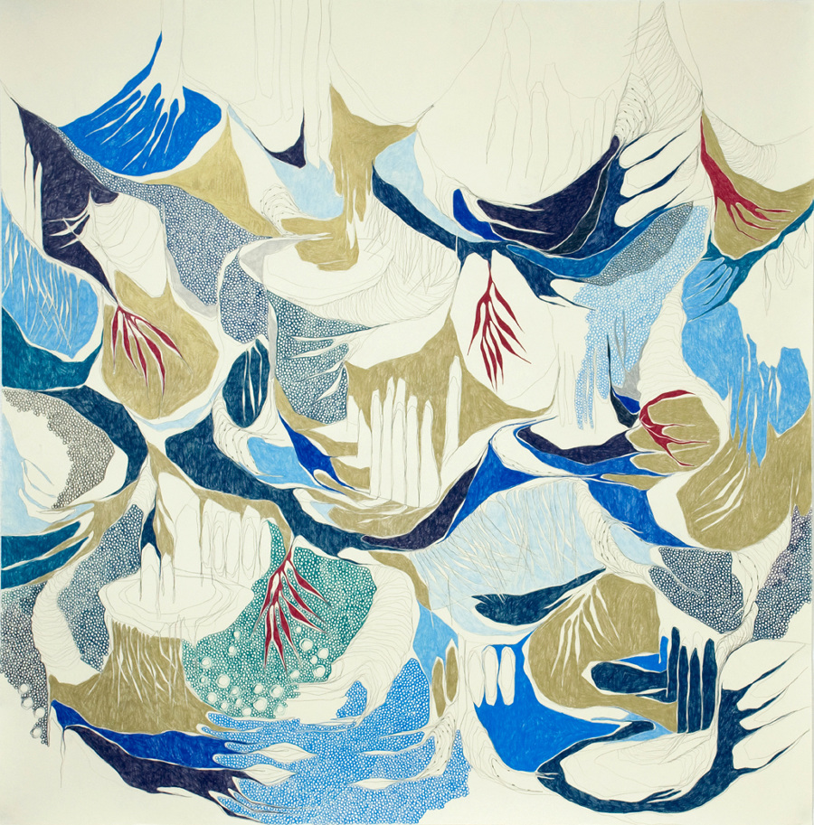 Marcia de Moraes, The blue background turns into water and air ( O fundo azul se transforma em água e ar), 2010